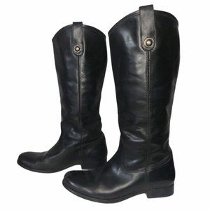 𝅺✨hp✨ FRYE MELISSA TALL RIDING BLACK LEATHER BOOTS